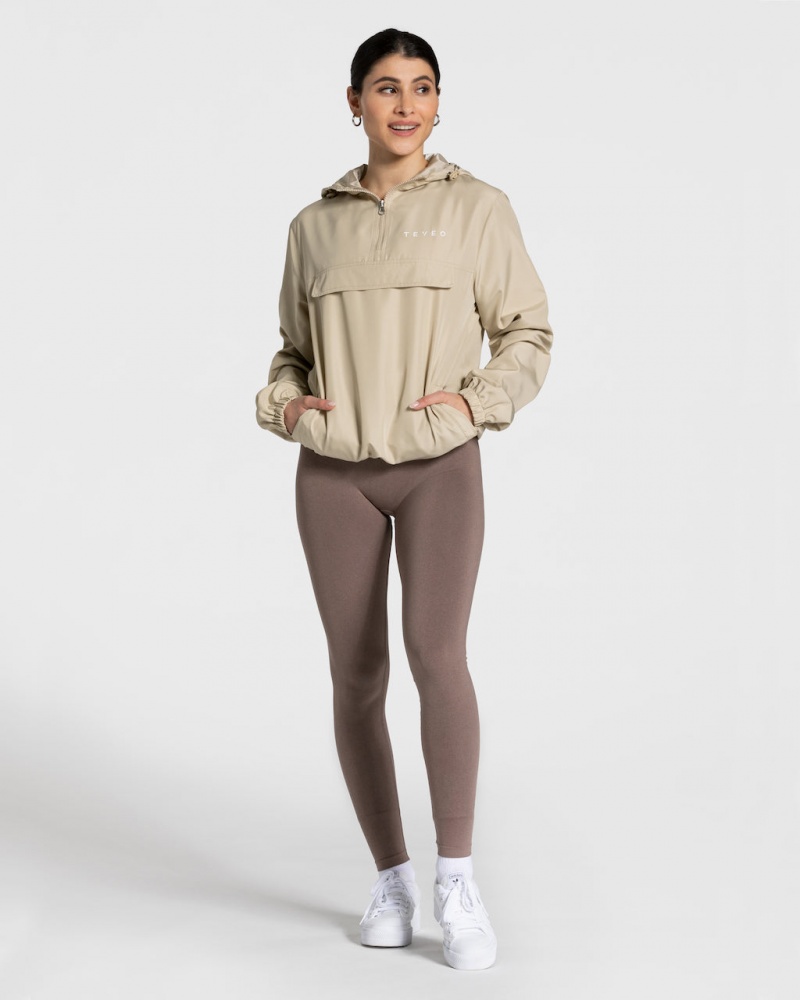 Brown Women's Teveo Statement Windbreaker | 7065-BYFWI