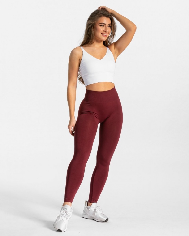 Burgundy Red Women's Teveo Classy Leggings | 2157-DPXCH