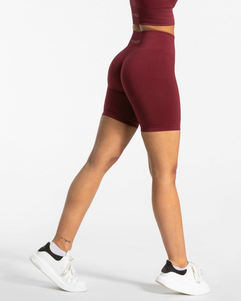 Burgundy Red Women's Teveo Classy Shorts | 8249-RAFZJ