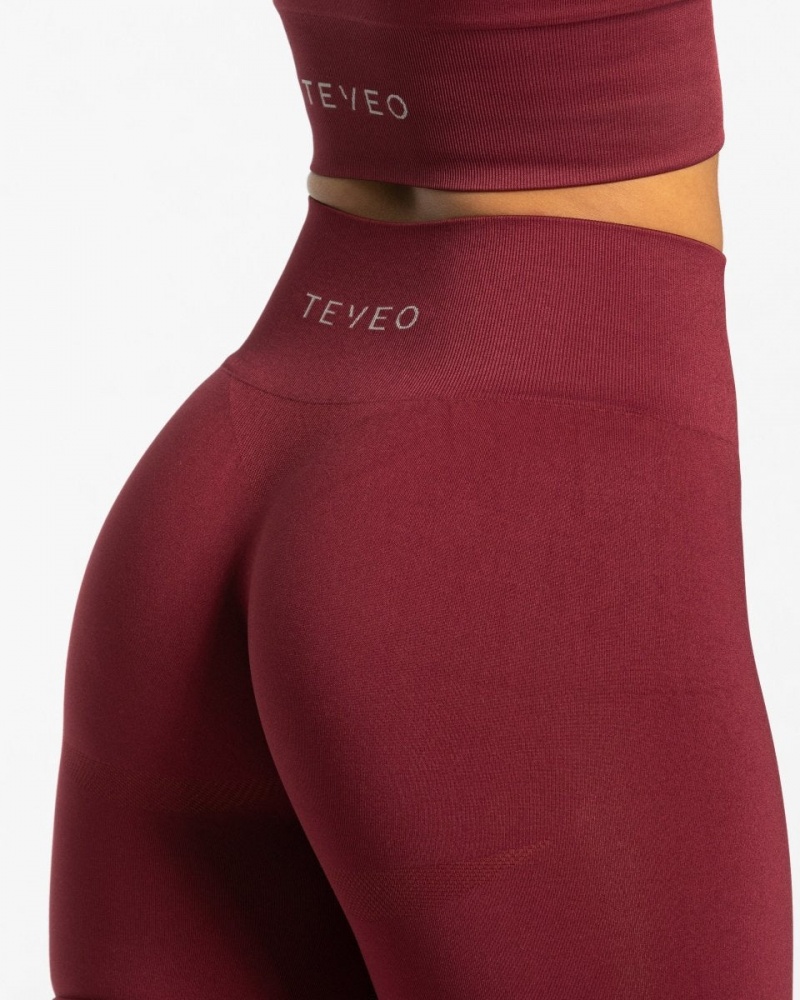 Burgundy Red Women's Teveo Classy Shorts | 8249-RAFZJ