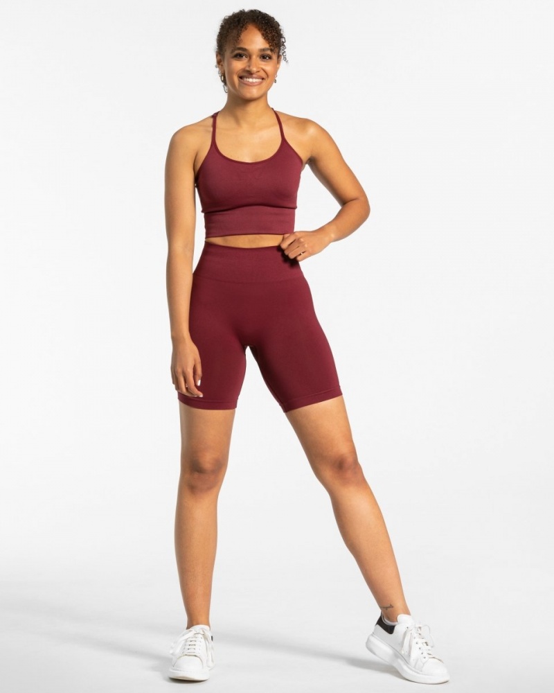 Burgundy Red Women's Teveo Classy Shorts | 8249-RAFZJ