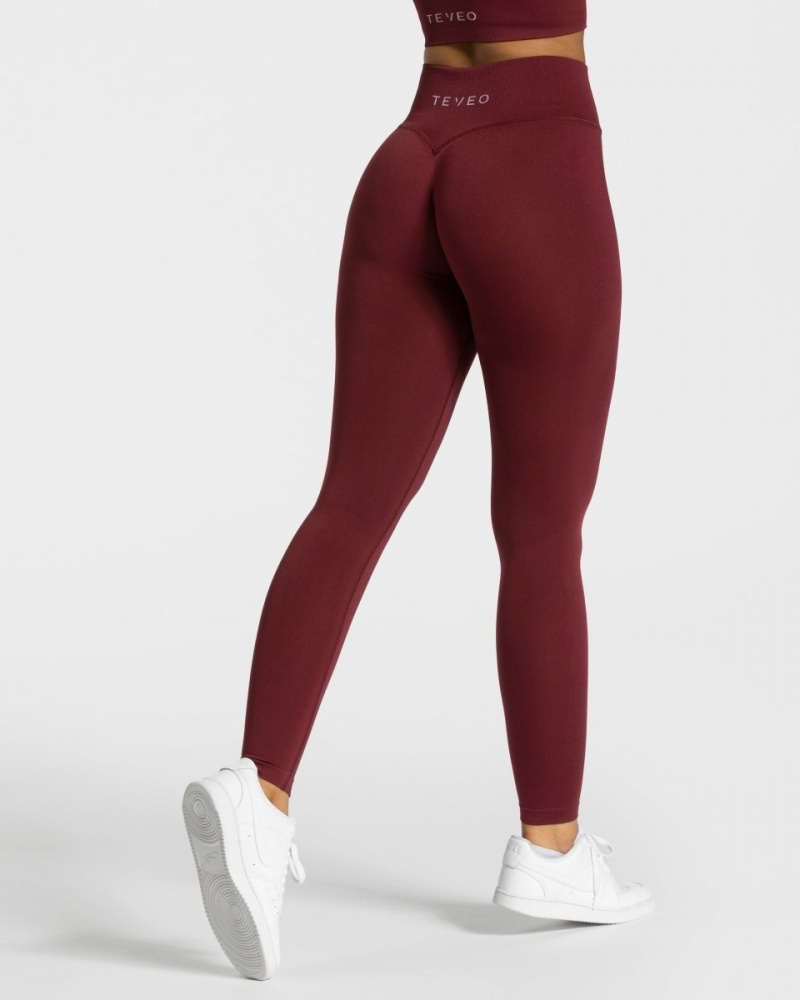 Burgundy Red Women's Teveo Sensation Leggings | 7512-MOELH