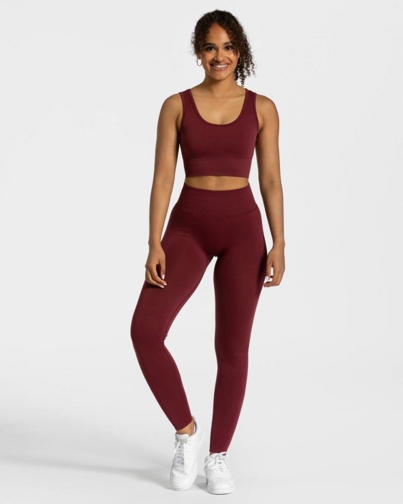 Burgundy Red Women's Teveo Sensation Leggings | 7512-MOELH