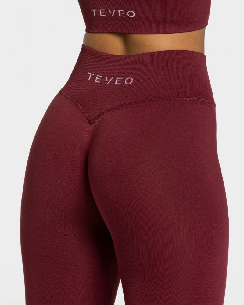 Burgundy Red Women's Teveo Sensation Leggings | 7512-MOELH