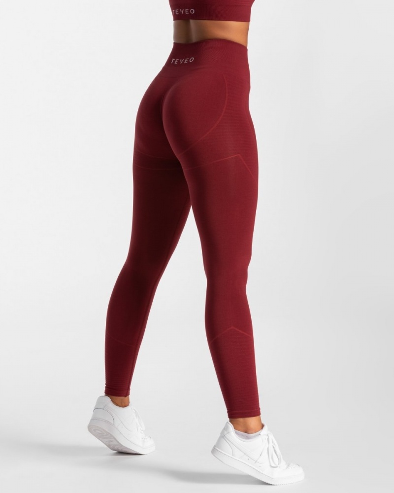 Burgundy Red Women's Teveo True Leggings | 7294-ESFXD