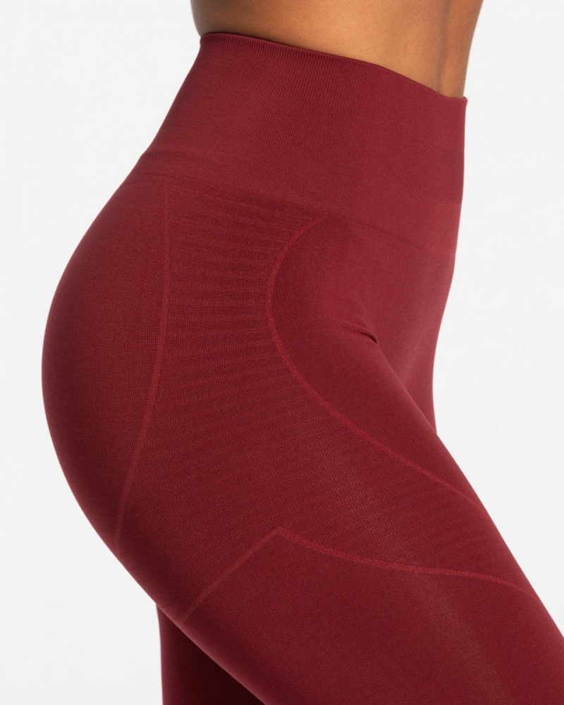 Burgundy Red Women's Teveo True Leggings | 7294-ESFXD