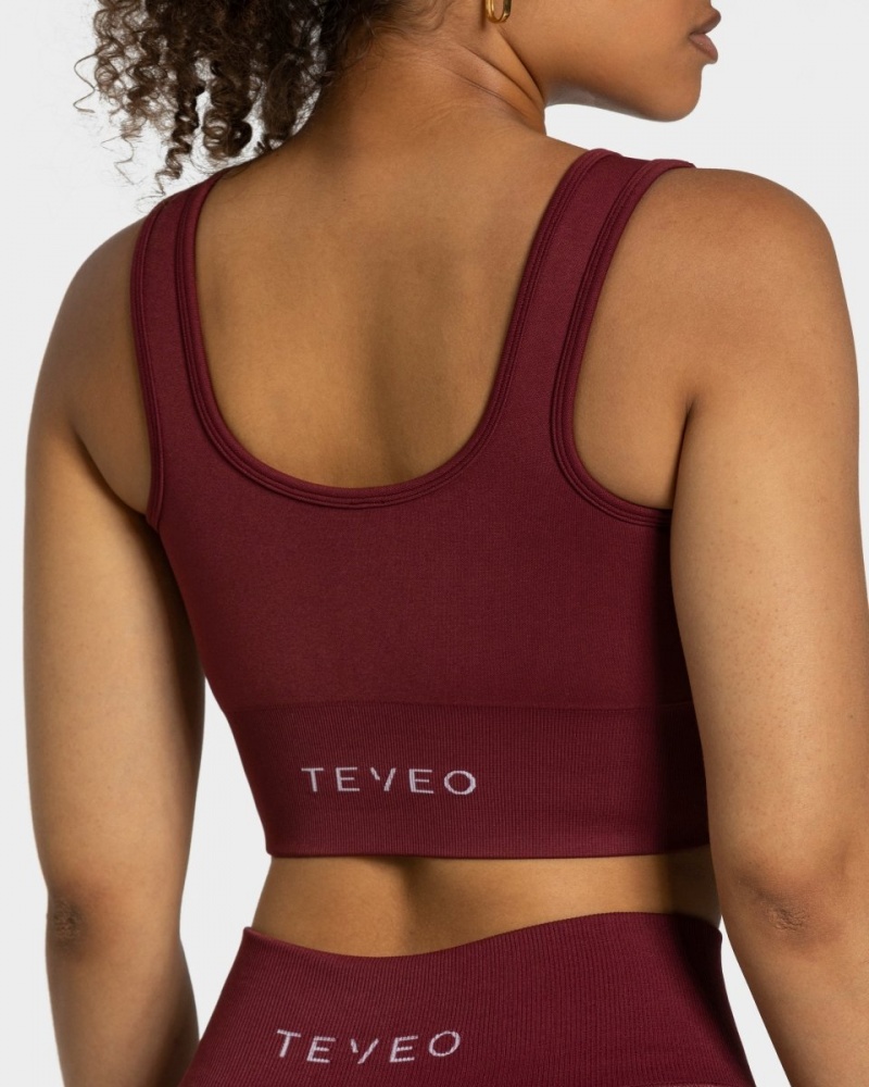 Burgundy Women's Teveo Sensation Bras | 5297-GQYUJ