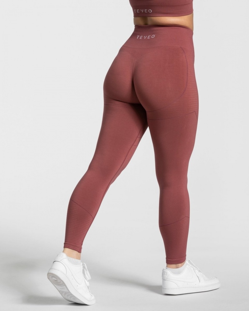 Burgundy Women's Teveo True Leggings | 1587-OXYKU