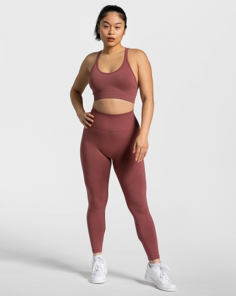 Burgundy Women's Teveo True Leggings | 1587-OXYKU