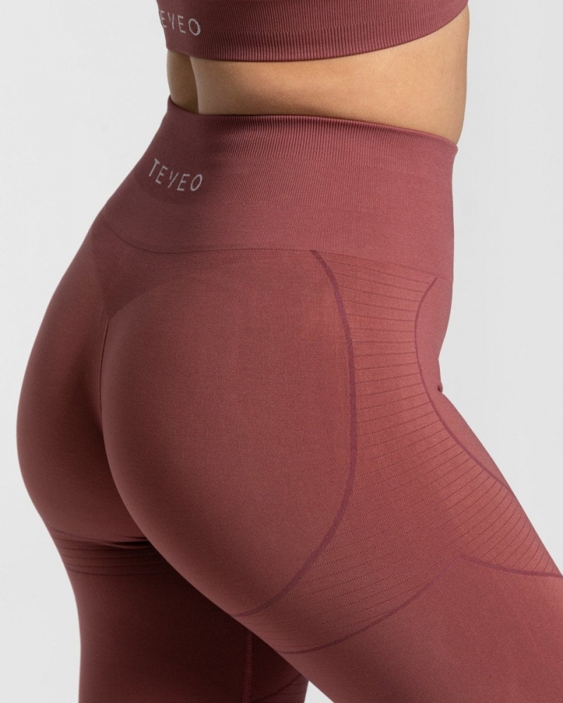 Burgundy Women's Teveo True Leggings | 1587-OXYKU