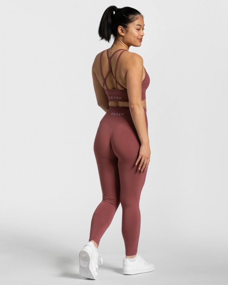 Burgundy Women's Teveo True Leggings | 1587-OXYKU