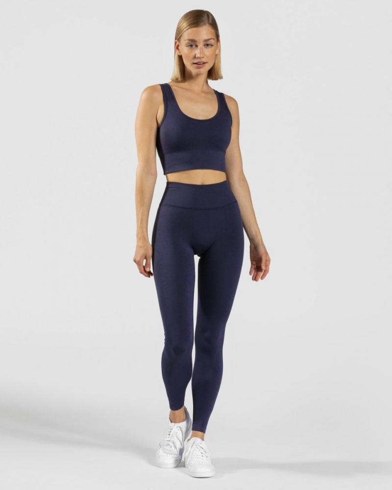 Dark Blue Women's Teveo Sensation Leggings | 2964-SXFWP