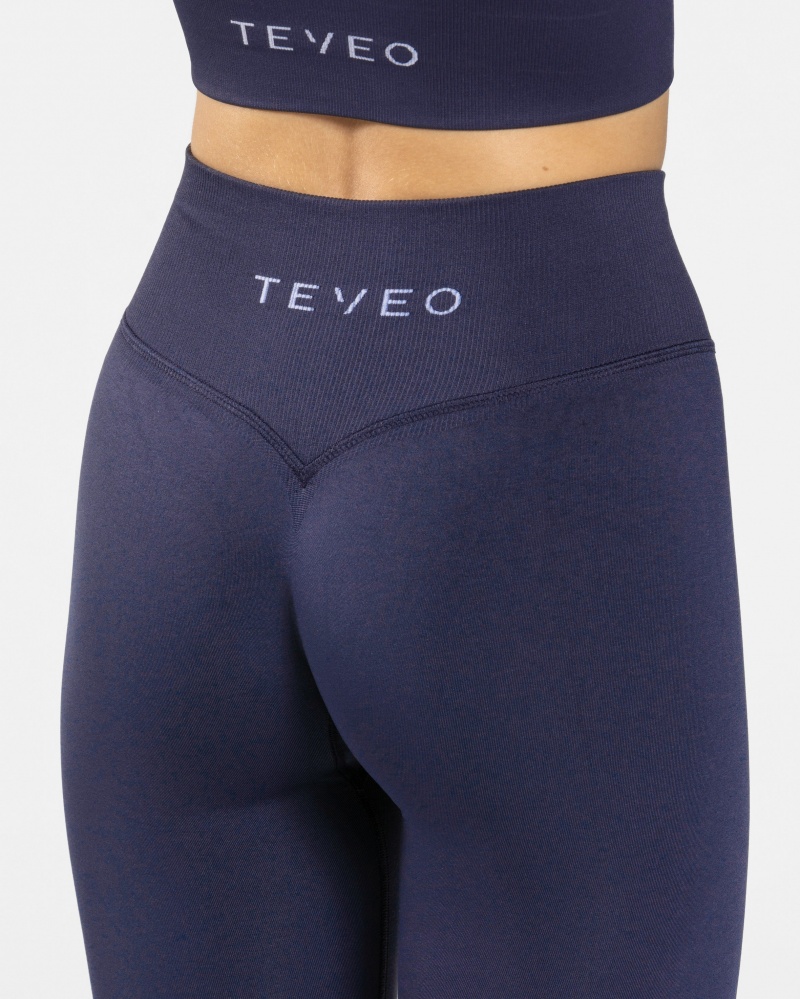 Dark Blue Women's Teveo Sensation Leggings | 2964-SXFWP