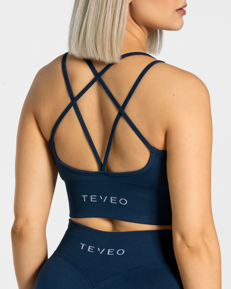 Dark Blue Women's Teveo Statement Bras | 8312-RABDJ