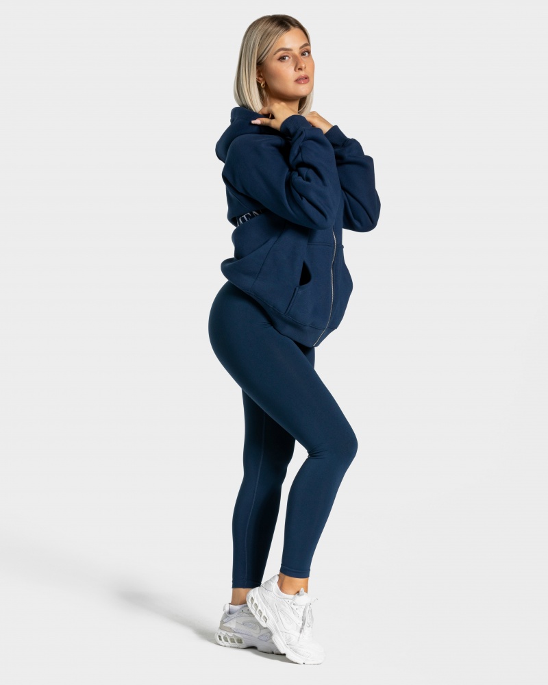 Dark Blue Women's Teveo Statement Oversized Jackets | 2839-UZBRS