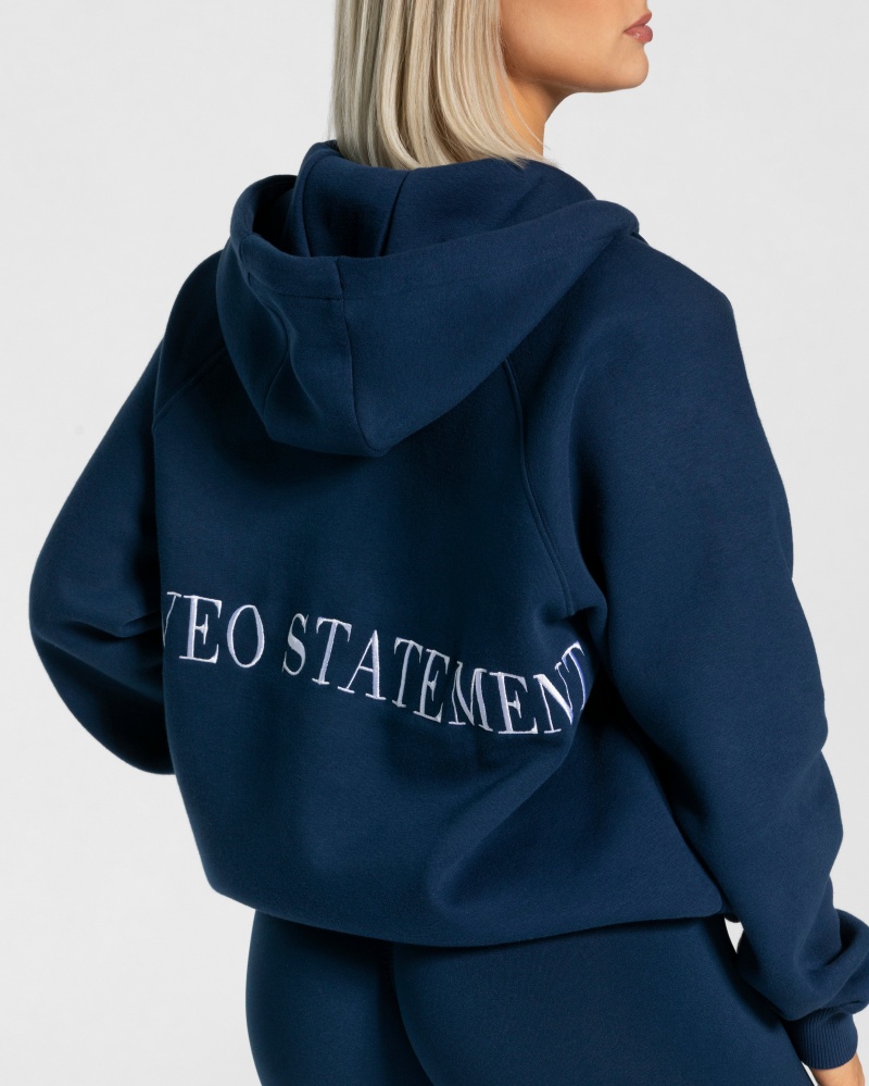 Dark Blue Women's Teveo Statement Oversized Jackets | 2839-UZBRS