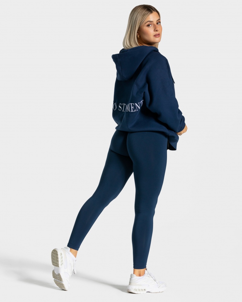 Dark Blue Women's Teveo Statement Oversized Jackets | 2839-UZBRS