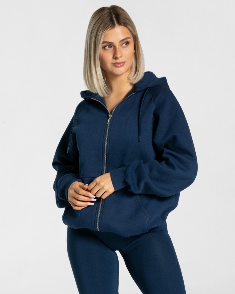 Dark Blue Women\'s Teveo Statement Oversized Jackets | 2839-UZBRS