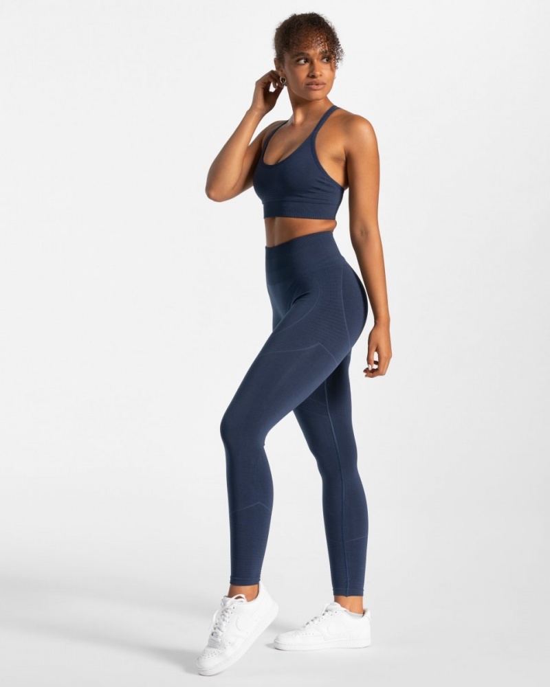 Dark Blue Women's Teveo True Leggings | 5307-EYSFC