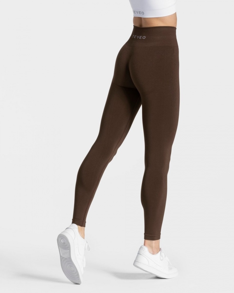 Dark Brown Women's Teveo Classy Leggings | 0832-YSCQB