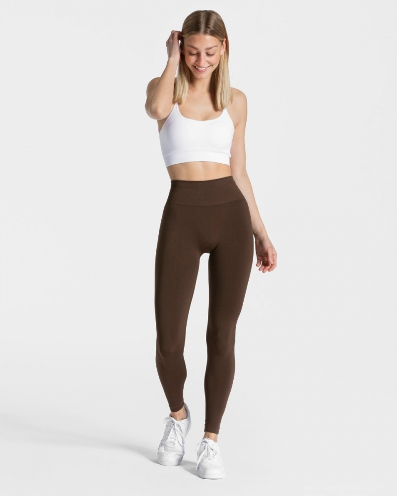 Dark Brown Women's Teveo Classy Leggings | 0832-YSCQB