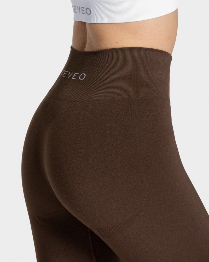 Dark Brown Women's Teveo Classy Leggings | 0832-YSCQB