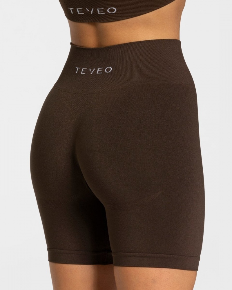 Dark Brown Women's Teveo Classy Shorts | 7940-MQWEC