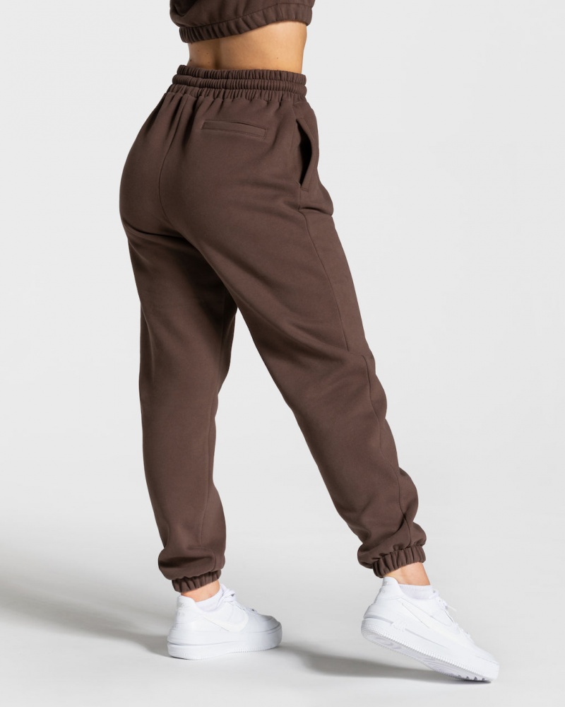 Dark Brown Women's Teveo College Oversized Jogger | 8726-RNKXC