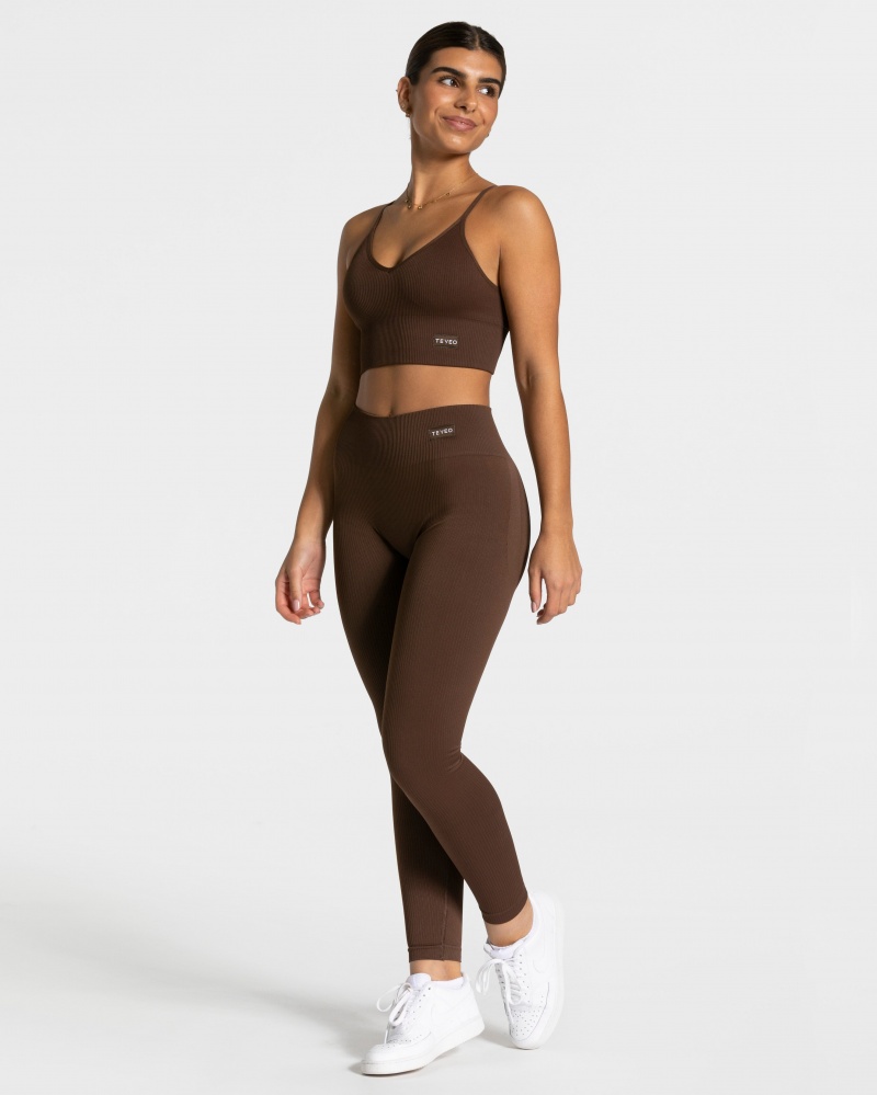 Dark Brown Women's Teveo Elegant Cross Tops | 2530-RXAIN