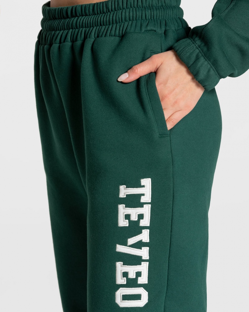 Dark Green Women's Teveo College Oversized Jogger | 3916-ATJIU