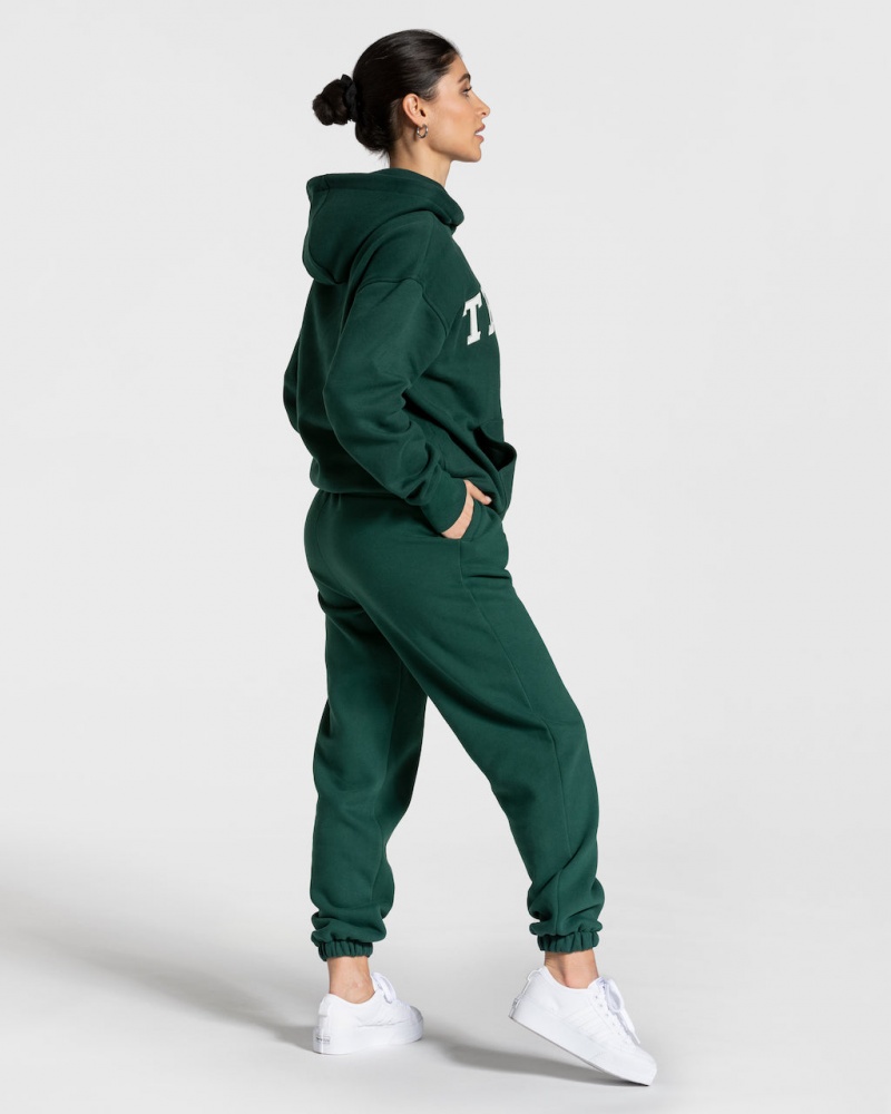 Dark Green Women's Teveo College Oversized Jogger | 3916-ATJIU