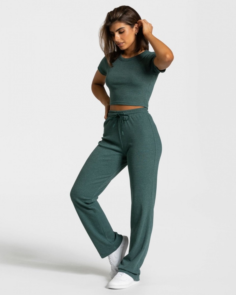 Dark Green Women's Teveo Lounge Pants | 3842-WDKUH