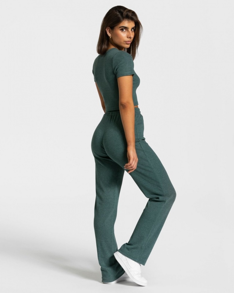 Dark Green Women's Teveo Lounge Pants | 3842-WDKUH