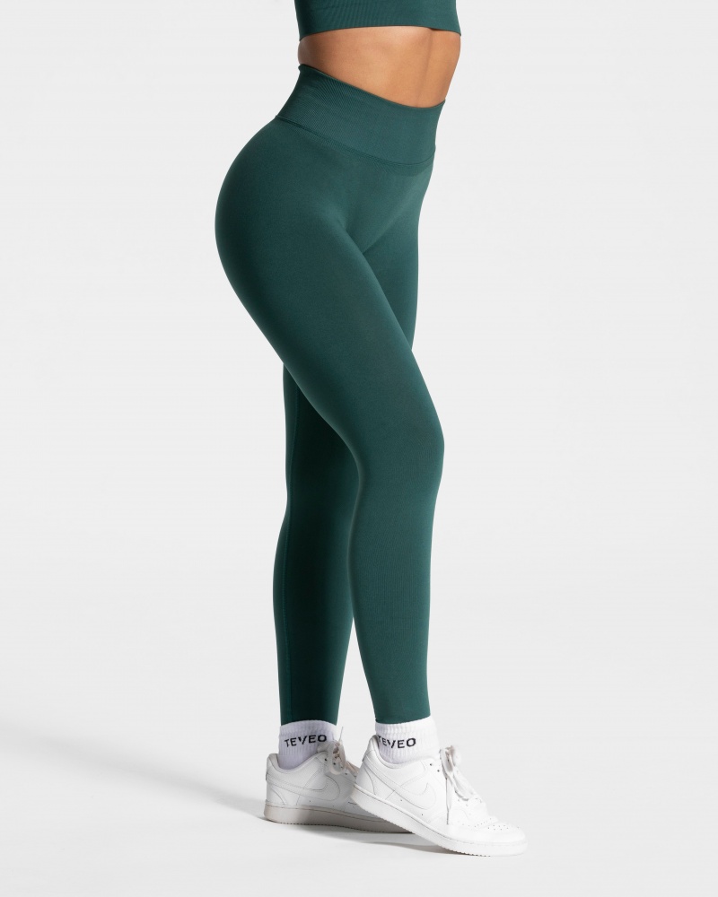 Dark Green Women\'s Teveo Sensation Leggings | 3761-NASJC