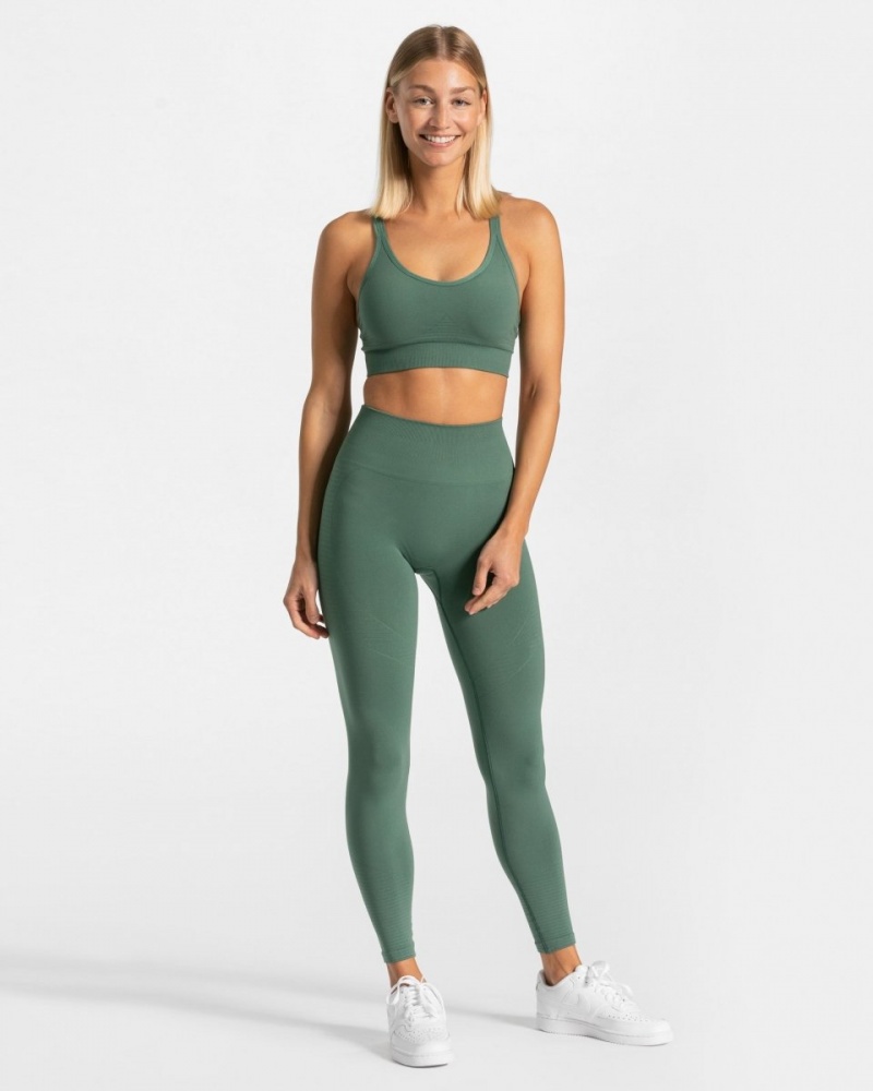 Dark Green Women's Teveo True Leggings | 1546-QZIXO