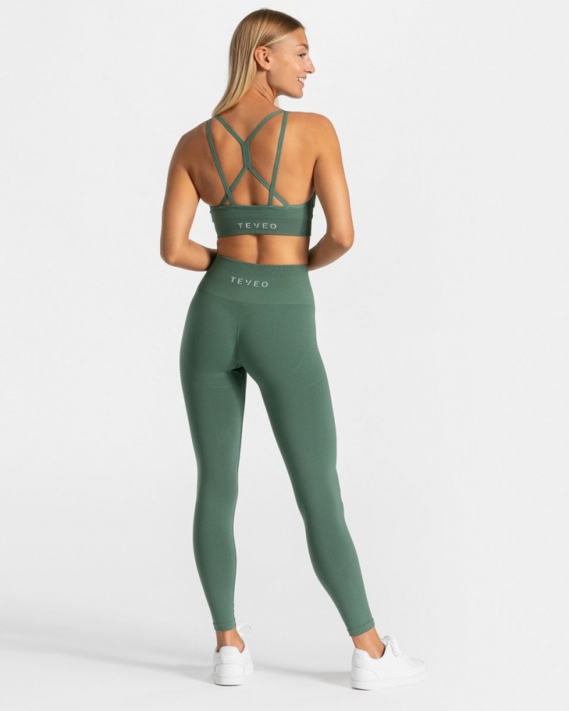 Dark Green Women's Teveo True Leggings | 1546-QZIXO