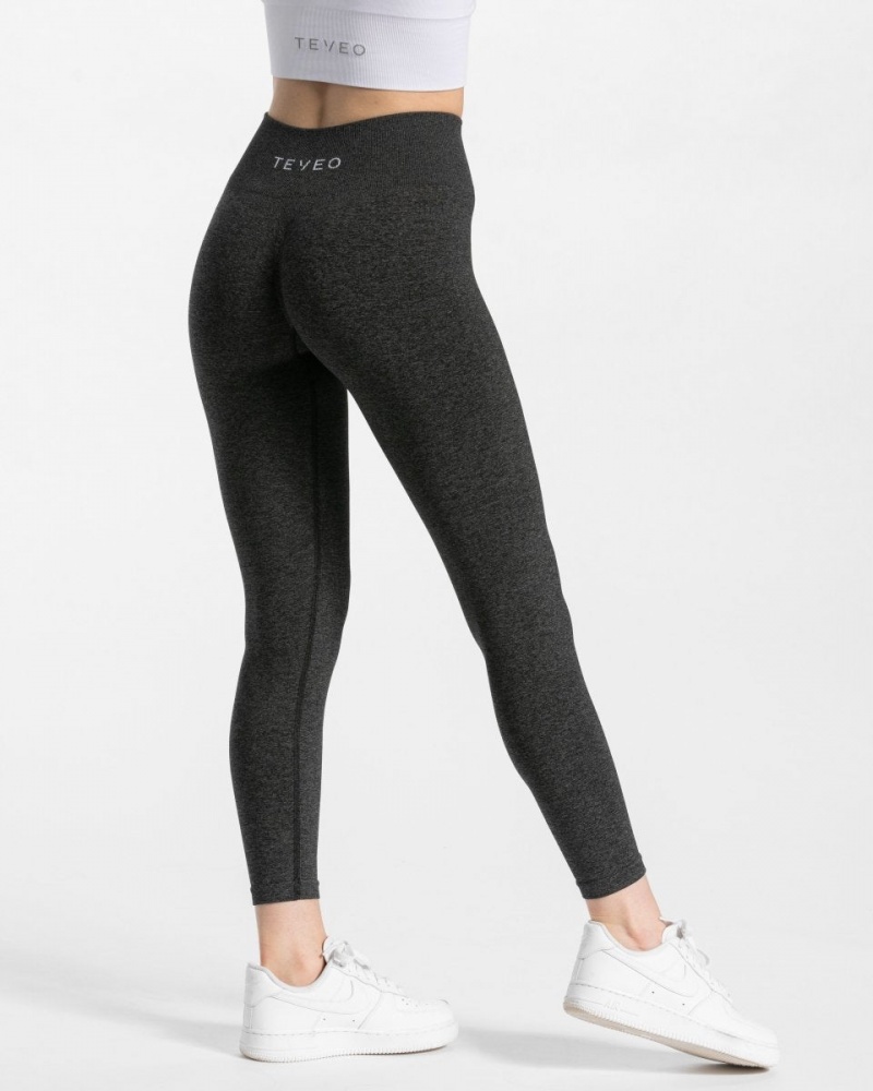 Dark Grey Women's Teveo Timeless Scrunch Leggings | 4398-VIFMD