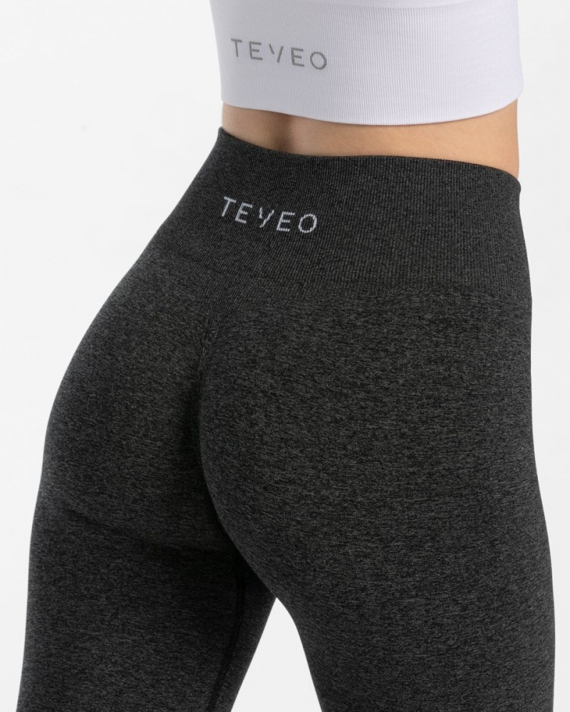 Dark Grey Women's Teveo Timeless Scrunch Leggings | 4398-VIFMD