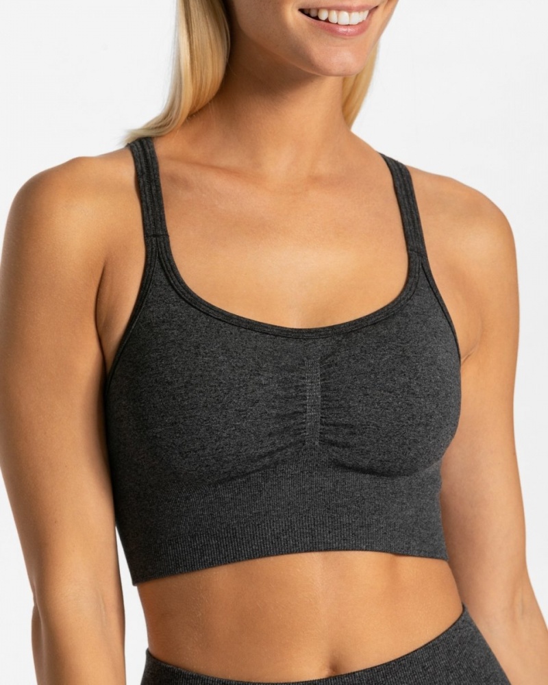 Dark Grey Women's Teveo Timeless Scrunch Bras | 4312-PQFUJ