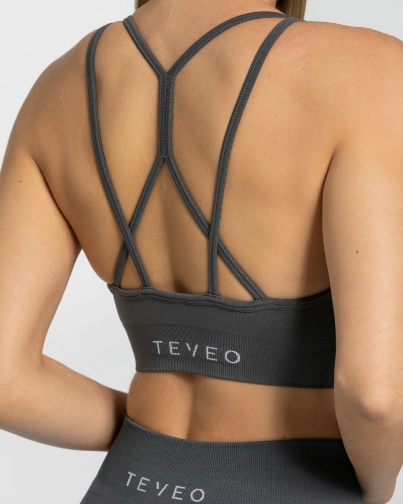 Dark Grey Women's Teveo True Bras | 5807-ESXPG