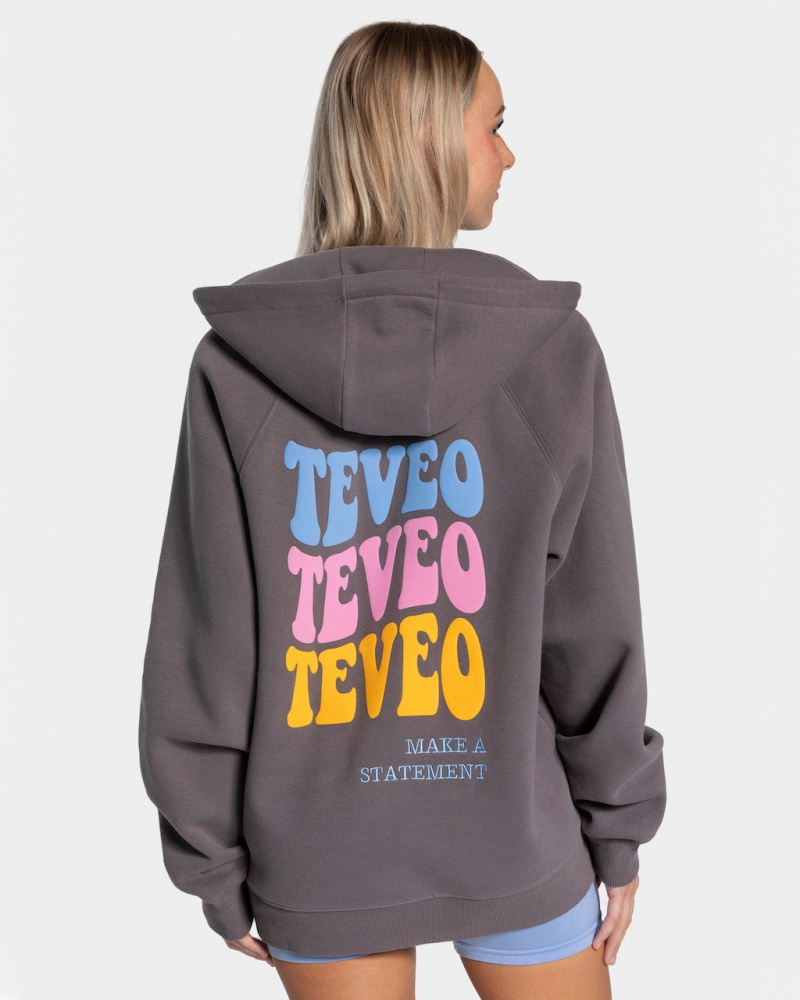 Deep Grey Women\'s Teveo Candy Oversized Jackets | 4026-XSOZJ