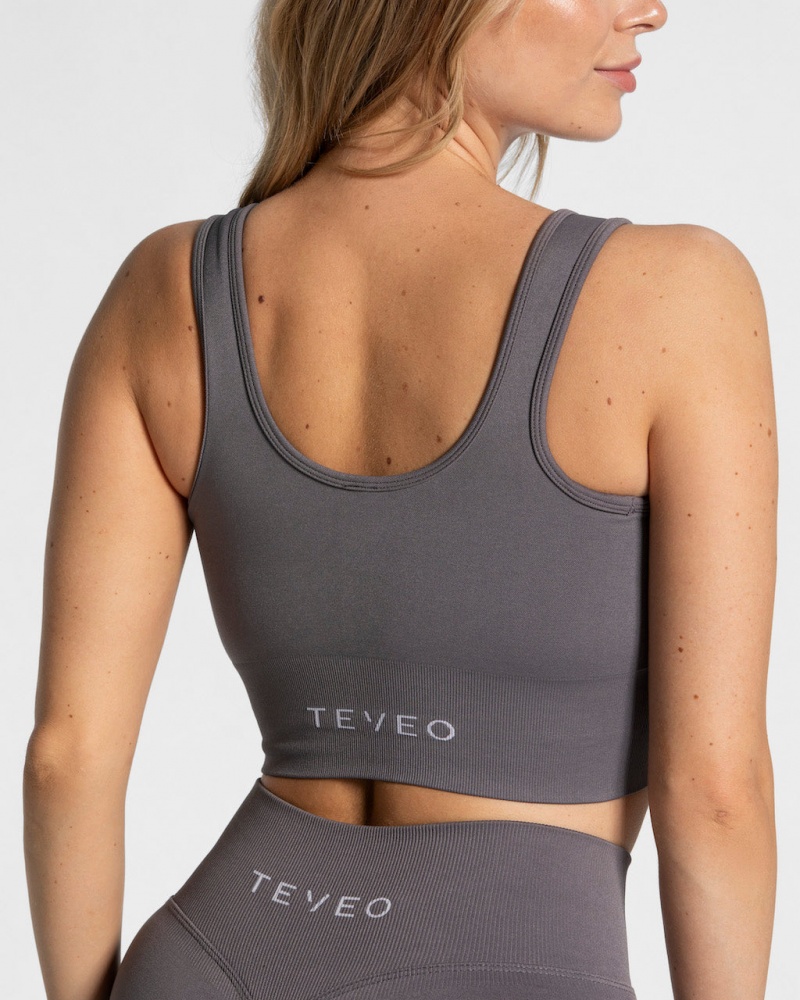 Deep Grey Women's Teveo Sensation Bras | 2530-MIVLX