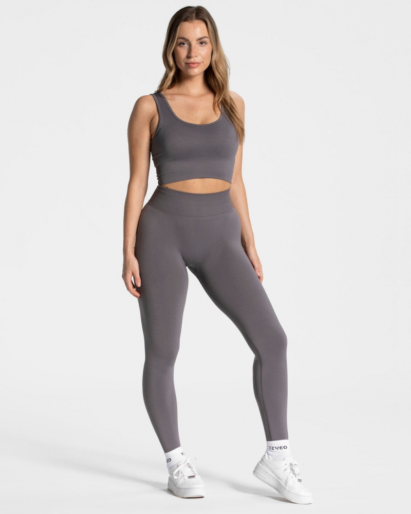 Deep Grey Women's Teveo Sensation Leggings | 9582-OLEUX