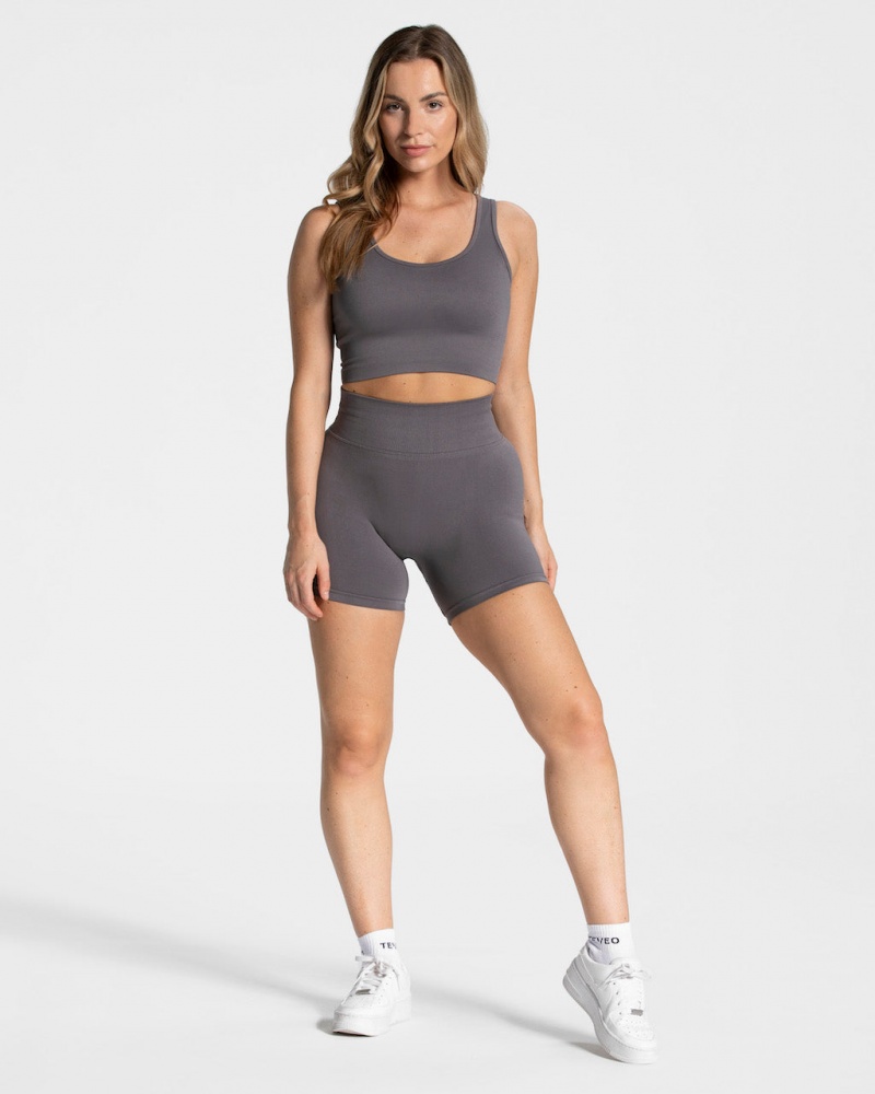 Deep Grey Women's Teveo Sensation Mini Shorts | 4025-GIFLP