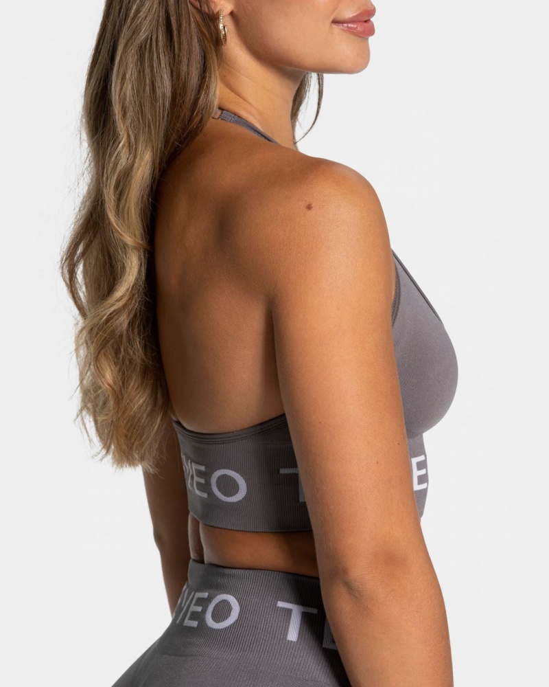 Deep Grey Women's Teveo Signature Neckholder Bras | 9764-CWNXV