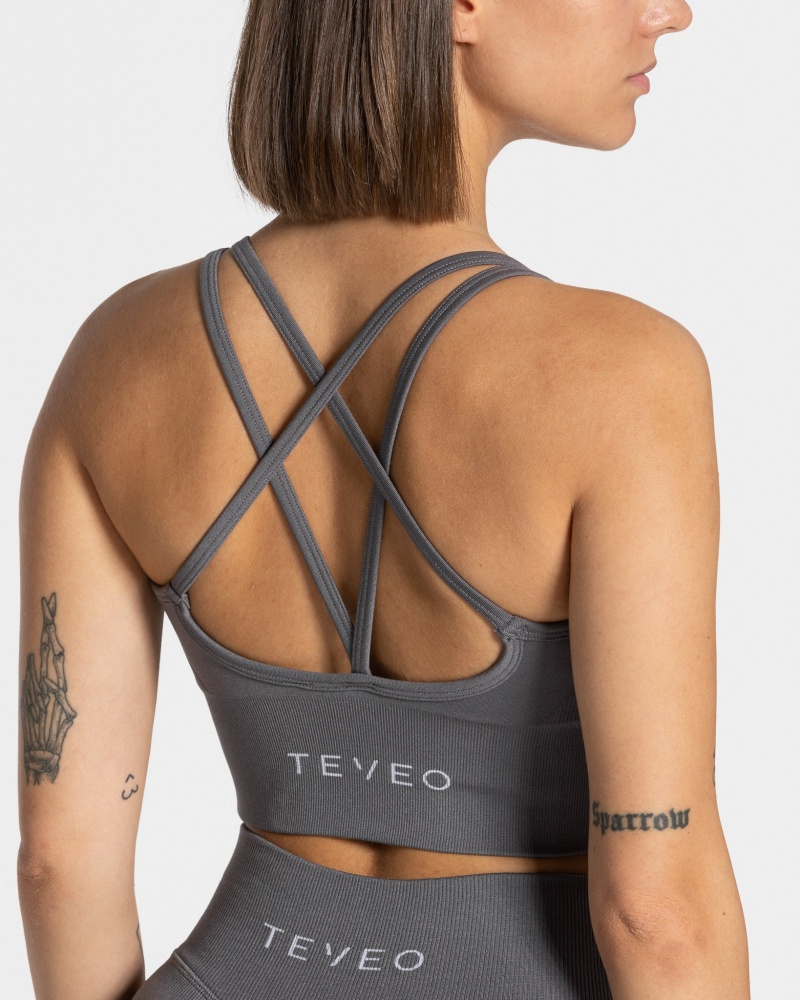 Deep Grey Women's Teveo Statement Bras | 5629-VBSLX