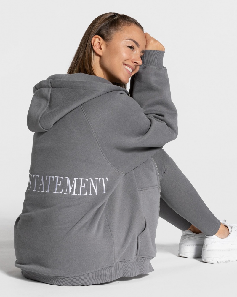 Deep Grey Women's Teveo Statement Oversized Jackets | 8261-BEMCD