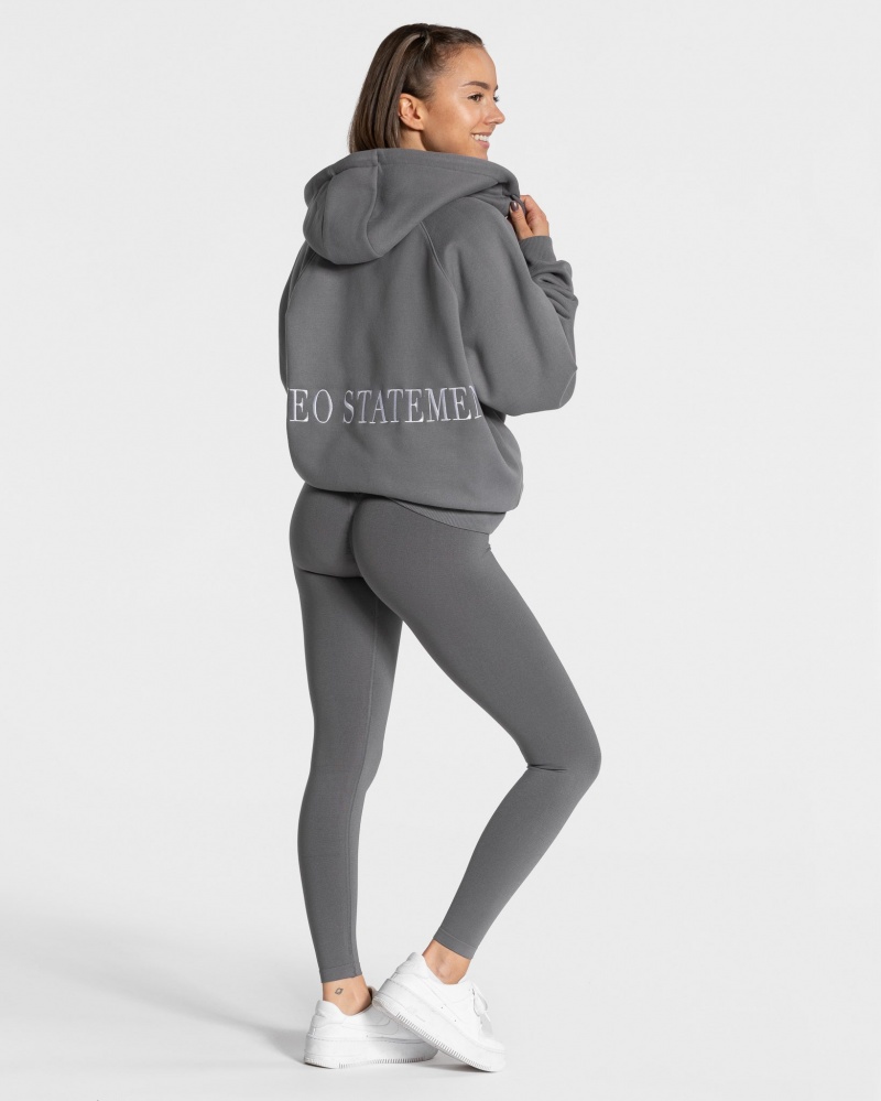 Deep Grey Women's Teveo Statement Oversized Jackets | 8261-BEMCD