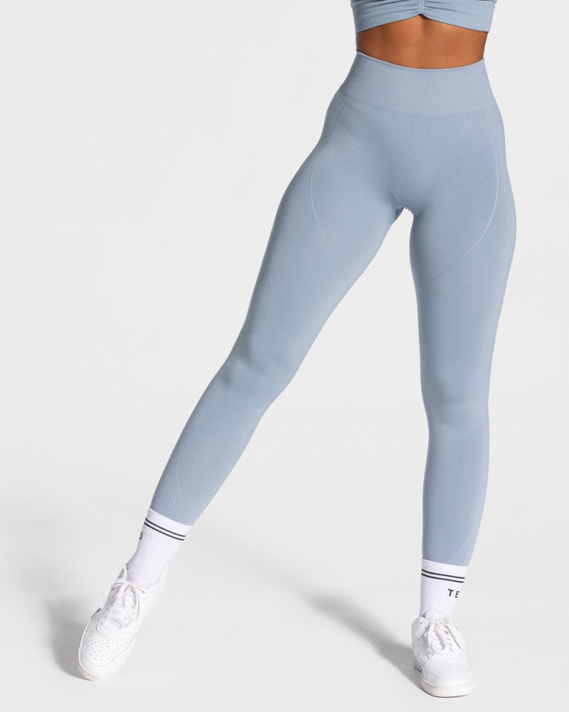 Grey Blue Women\'s Teveo Focus Scrunch Leggings | 5439-XAFIG