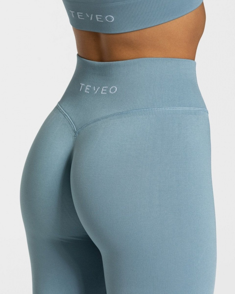 Grey Blue Women's Teveo Sensation Leggings | 2843-VUXRN